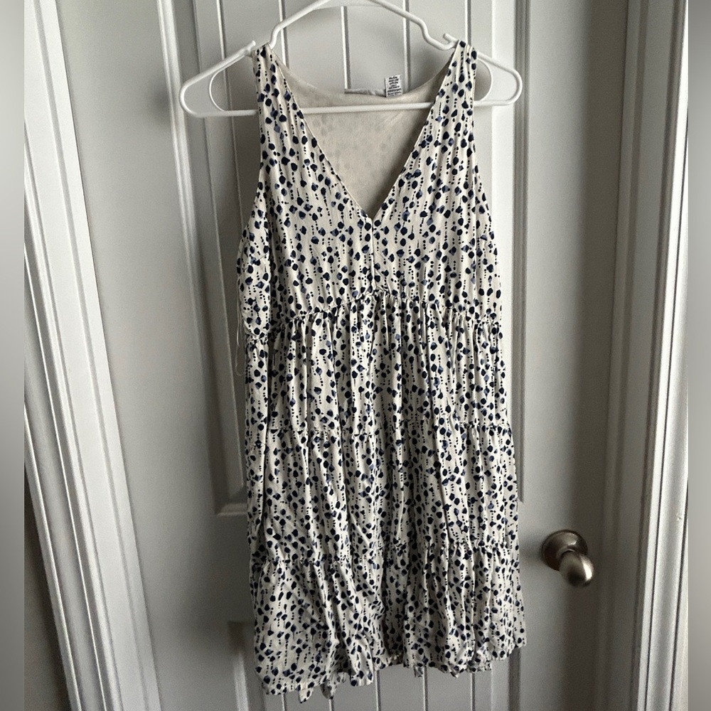 Mini Dress in White and Blue